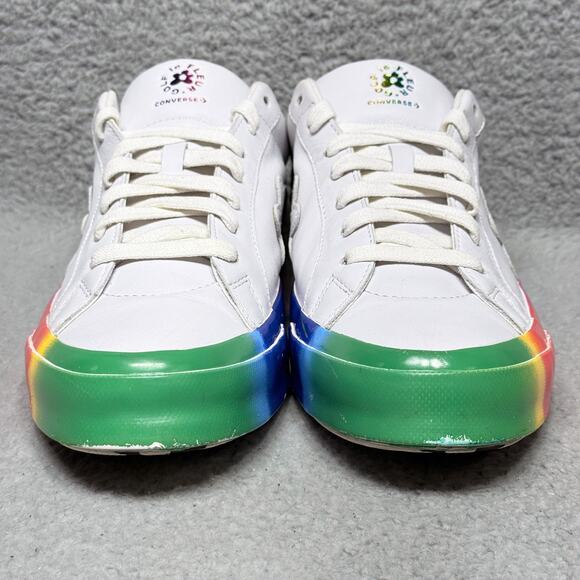 Converse Golf Le Fleur One Star Ox Mens Size 13 Sneakers White Rainbow Leather - Picture 3 of 10